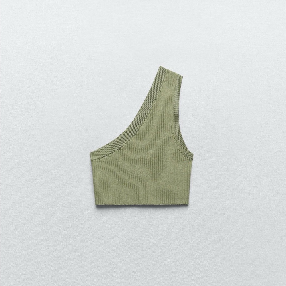Zara Asymmetrical Knit Crop Top